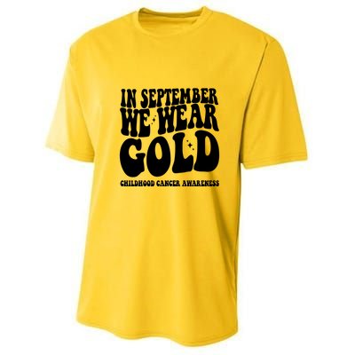 In September We Wear Gold Childhood Cancer Awareness Youth Performance Sprint T-Shirt