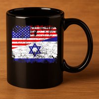 I Stand With Israel Pray For Israel Us Israel Flag 11oz C Handle Ceramic Mug