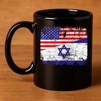 I Stand With Israel Pray For Israel Us Israel Flag 11oz C Handle Ceramic Mug