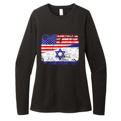 I Stand With Israel Pray For Israel Us Israel Flag Womens CVC Long Sleeve Shirt