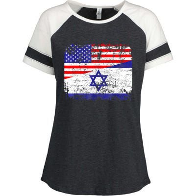 I Stand With Israel Pray For Israel Us Israel Flag Enza Ladies Jersey Colorblock Tee