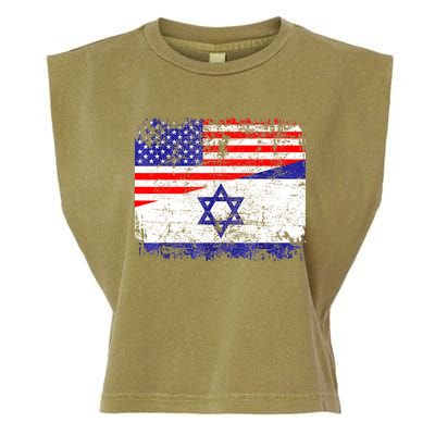 I Stand With Israel Pray For Israel Us Israel Flag Garment-Dyed Women's Muscle Tee