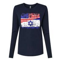 I Stand With Israel Pray For Israel Us Israel Flag Womens Cotton Relaxed Long Sleeve T-Shirt