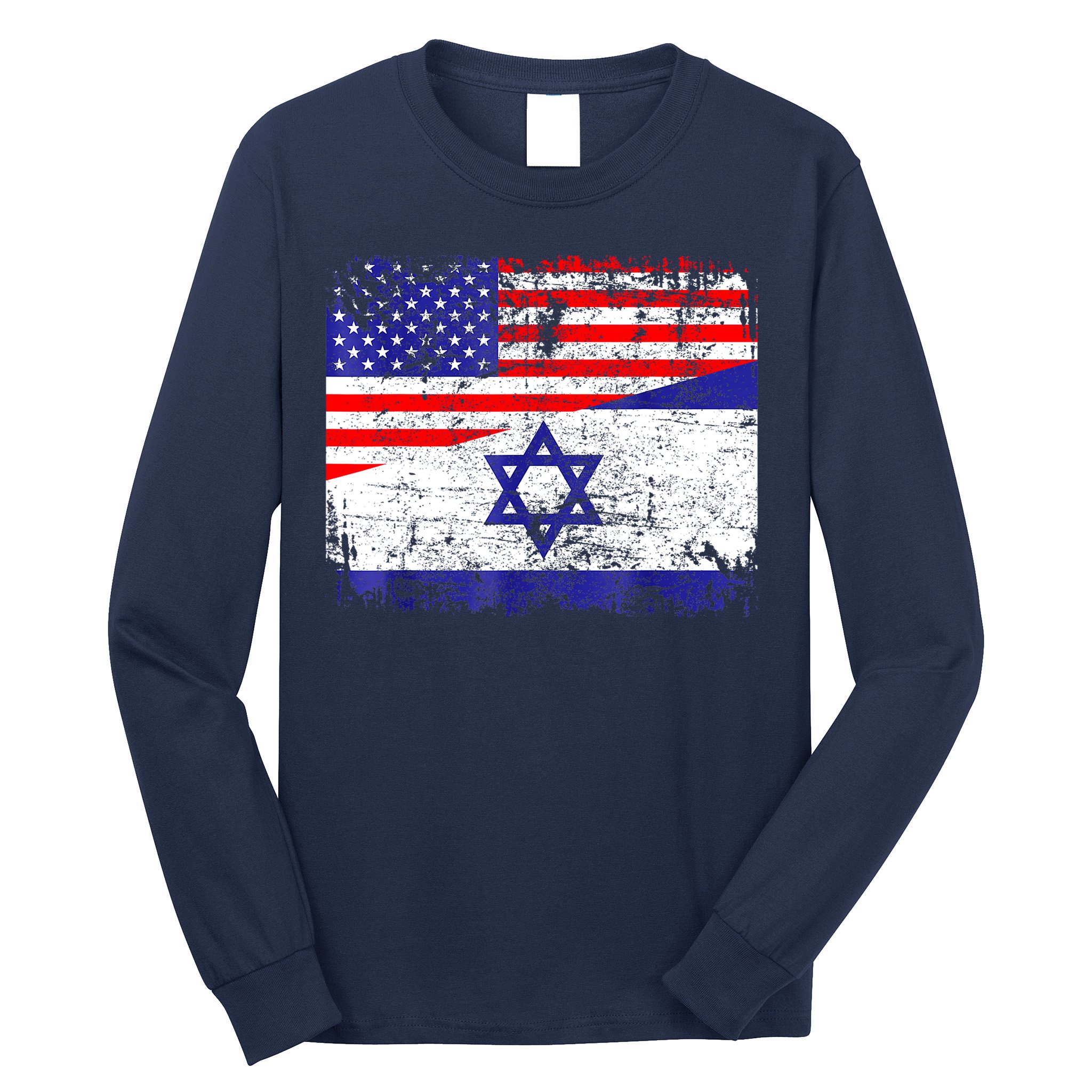 I Stand With Israel Pray For Israel Us Israel Flag Long Sleeve Shirt