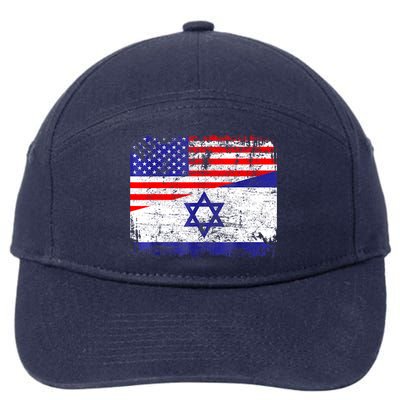 I Stand With Israel Pray For Israel Us Israel Flag 7-Panel Snapback Hat