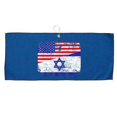 I Stand With Israel Pray For Israel Us Israel Flag Large Microfiber Waffle Golf Towel