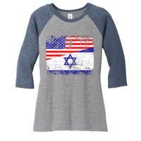 I Stand With Israel Pray For Israel Us Israel Flag Women's Tri-Blend 3/4-Sleeve Raglan Shirt