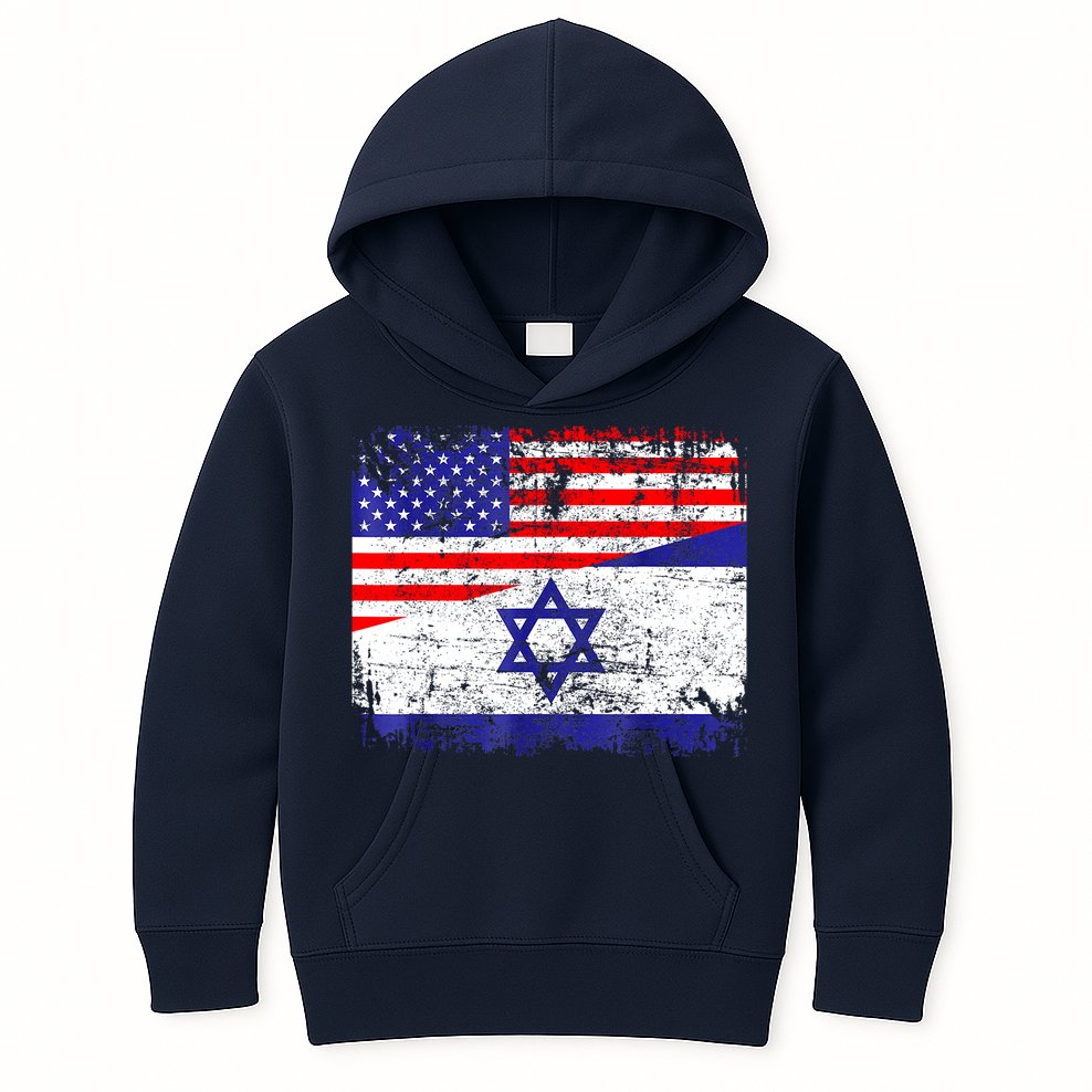 I Stand With Israel Pray For Israel Us Israel Flag Kids Hoodie