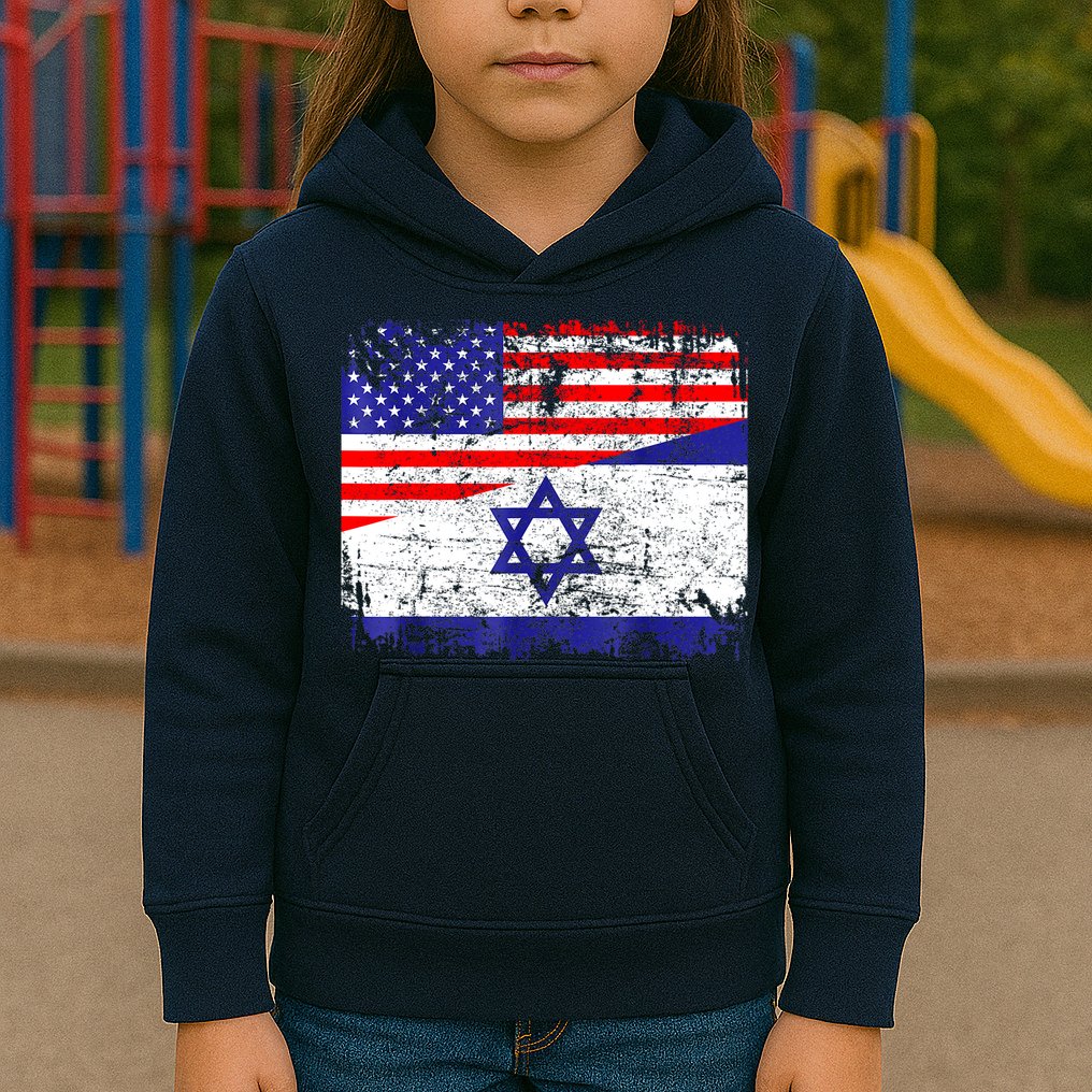 I Stand With Israel Pray For Israel Us Israel Flag Kids Hoodie