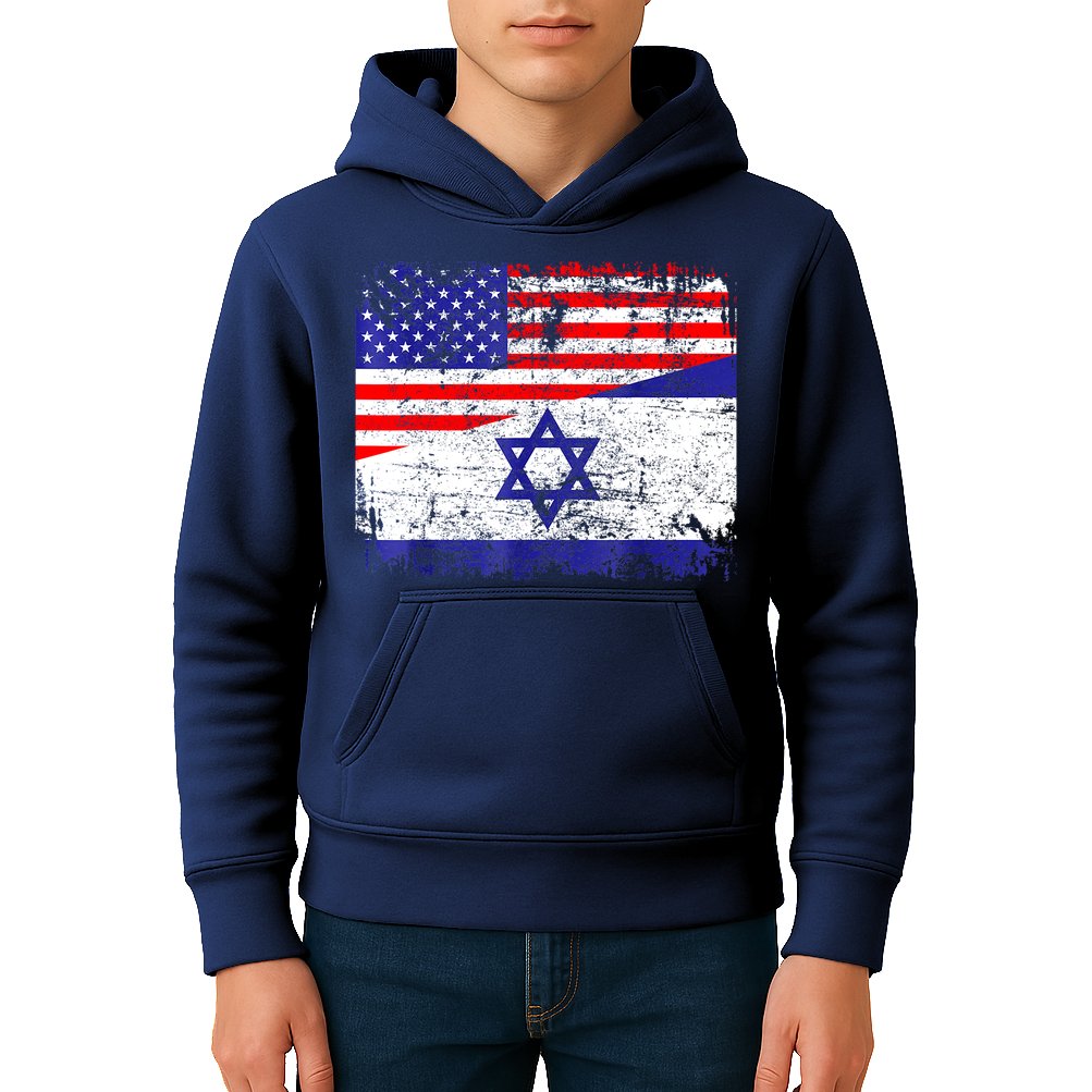 I Stand With Israel Pray For Israel Us Israel Flag Kids Hoodie