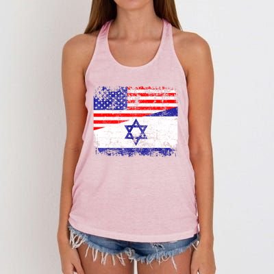 I Stand With Israel Pray For Israel Us Israel Flag Women's Knotted Racerback Tank