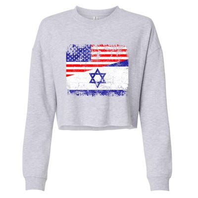 I Stand With Israel Pray For Israel Us Israel Flag Cropped Pullover Crew