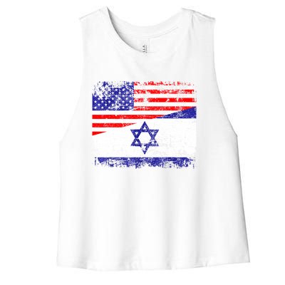 I Stand With Israel Pray For Israel Us Israel Flag Women's Racerback Cropped Tank