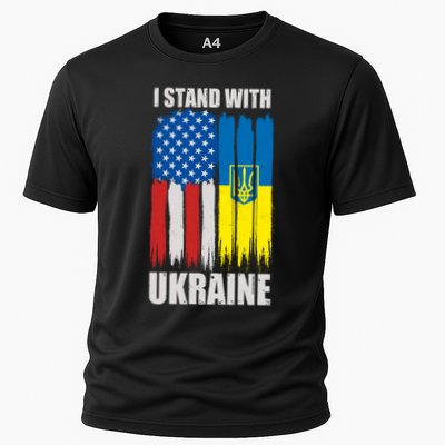I Stand With Ukraine Painted USA Ukrainian Flags Performance Shirt