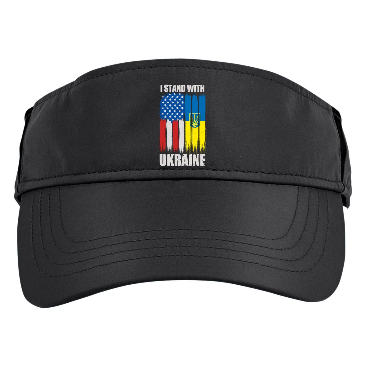 I Stand With Ukraine Painted USA Ukrainian Flags Adult Drive Performance Visor