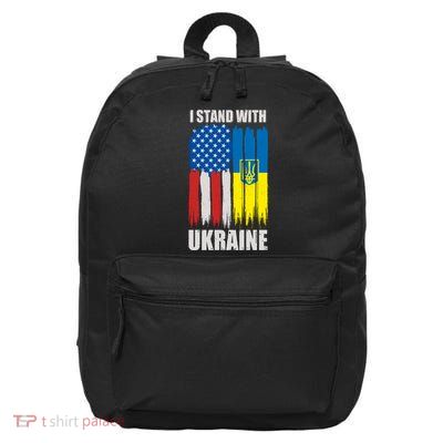 I Stand With Ukraine Painted USA Ukrainian Flags 16 in Basic Backpack