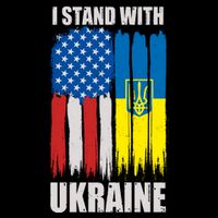 I Stand With Ukraine Painted USA Ukrainian Flags Tie-Dye T-Shirt
