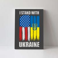 I Stand With Ukraine Painted USA Ukrainian Flags Canvas