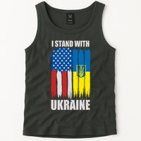 I Stand With Ukraine Painted USA Ukrainian Flags Tank Top