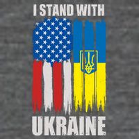 I Stand With Ukraine Painted USA Ukrainian Flags Tank Top