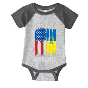 I Stand With Ukraine Painted USA Ukrainian Flags Infant Baby Jersey Bodysuit