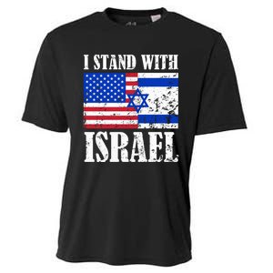 I Stand With Israel Patriotic, USA and Israel Flag Cooling Performance Crew T-Shirt