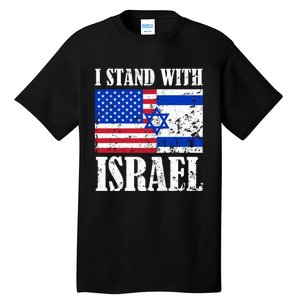 I Stand With Israel Patriotic, USA and Israel Flag Tall T-Shirt