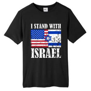 I Stand With Israel Patriotic, USA and Israel Flag Tall Fusion ChromaSoft Performance T-Shirt