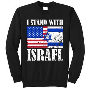 I Stand With Israel Patriotic, USA and Israel Flag Tall Sweatshirt