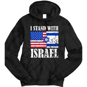 I Stand With Israel Patriotic, USA and Israel Flag Tie Dye Hoodie