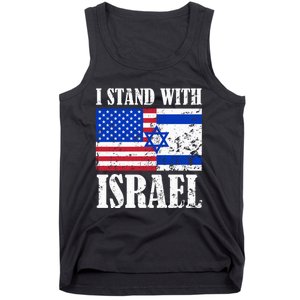 I Stand With Israel Patriotic, USA and Israel Flag Tank Top