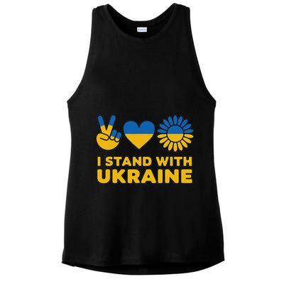 I Stand With Ukraine Save Free Support Ukraine Retro Vintage Ladies PosiCharge Tri-Blend Wicking Tank