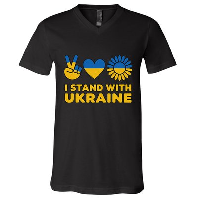 I Stand With Ukraine Save Free Support Ukraine Retro Vintage V-Neck T-Shirt