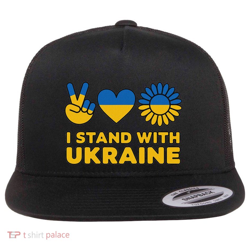 I Stand With Ukraine Save Free Support Ukraine Retro Vintage Flatbill Hat