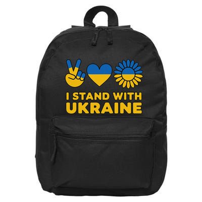 I Stand With Ukraine Save Free Support Ukraine Retro Vintage 16 in Basic Backpack