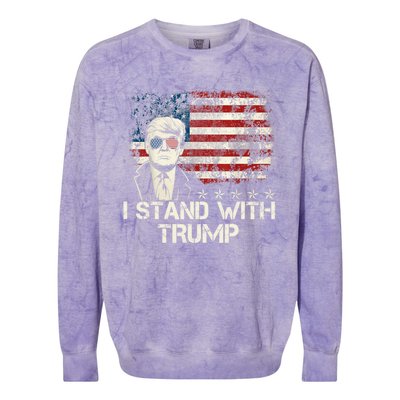 I Stand With Trump Pro Trump Supporter Free Trump Colorblast Crewneck Sweatshirt