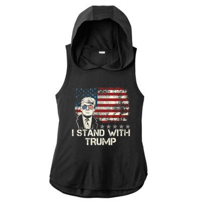 I Stand With Trump Pro Trump Supporter Free Trump Ladies PosiCharge Tri-Blend Wicking Draft Hoodie Tank