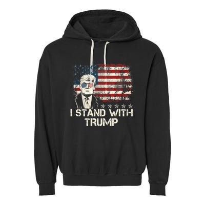 I Stand With Trump Pro Trump Supporter Free Trump Garment-Dyed Fleece Hoodie