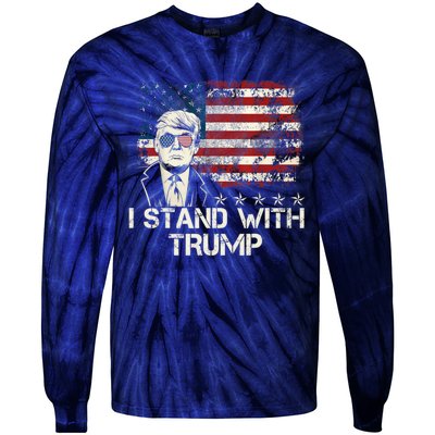 I Stand With Trump Pro Trump Supporter Free Trump Tie-Dye Long Sleeve Shirt