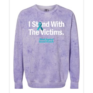 I Stand With The Victims Sexual Assault Awareness Cute Gift Colorblast Crewneck Sweatshirt