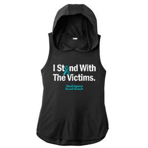 I Stand With The Victims Sexual Assault Awareness Cute Gift Ladies PosiCharge Tri-Blend Wicking Draft Hoodie Tank