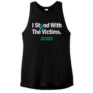 I Stand With The Victims Sexual Assault Awareness Cute Gift Ladies PosiCharge Tri-Blend Wicking Tank