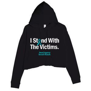 I Stand With The Victims Sexual Assault Awareness Cute Gift Crop Fleece Hoodie