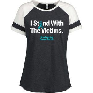 I Stand With The Victims Sexual Assault Awareness Cute Gift Enza Ladies Jersey Colorblock Tee