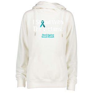 I Stand With The Victims Sexual Assault Awareness Cute Gift Womens Funnel Neck Pullover Hood