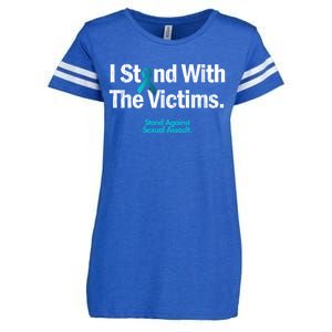 I Stand With The Victims Sexual Assault Awareness Cute Gift Enza Ladies Jersey Football T-Shirt