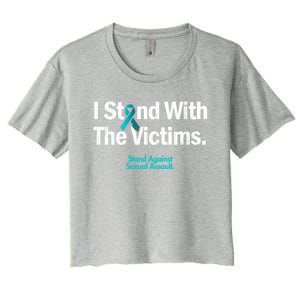 I Stand With The Victims Sexual Assault Awareness Cute Gift Women's Crop Top Tee