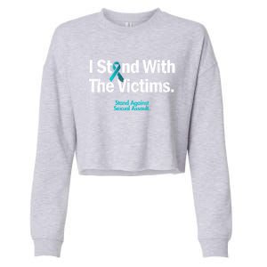 I Stand With The Victims Sexual Assault Awareness Cute Gift Cropped Pullover Crew