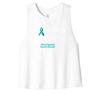 I Stand With The Victims Sexual Assault Awareness Cute Gift Women's Racerback Cropped Tank