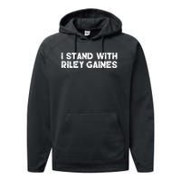 I Stand With Riley Gaines Performance Fleece Hoodie